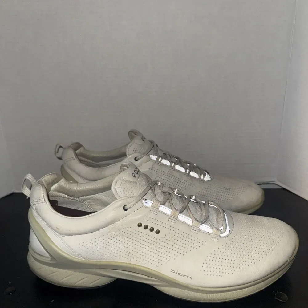 Ecco Biom Fjuel Gray Silver Leather Lace Up Sneakers Shoes -  12 Men's 46